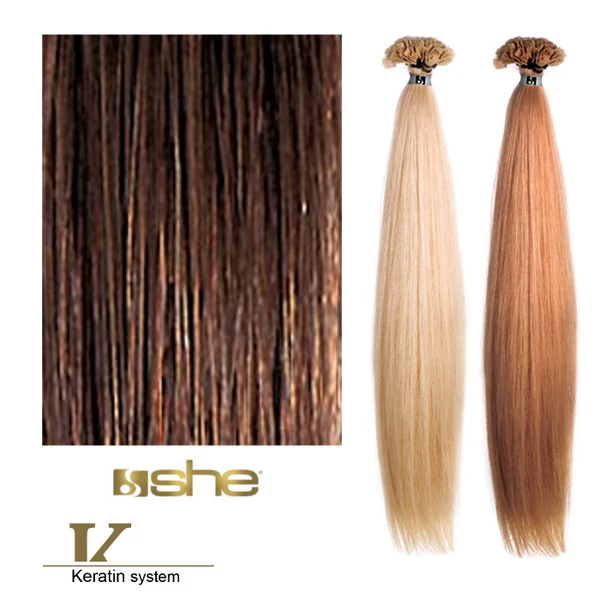 SHE EXTENSION CON CHERATINA CAPELLI 100% NATURALI - LISCI  10 PZ 55/60CM - Elma Beauty Shop