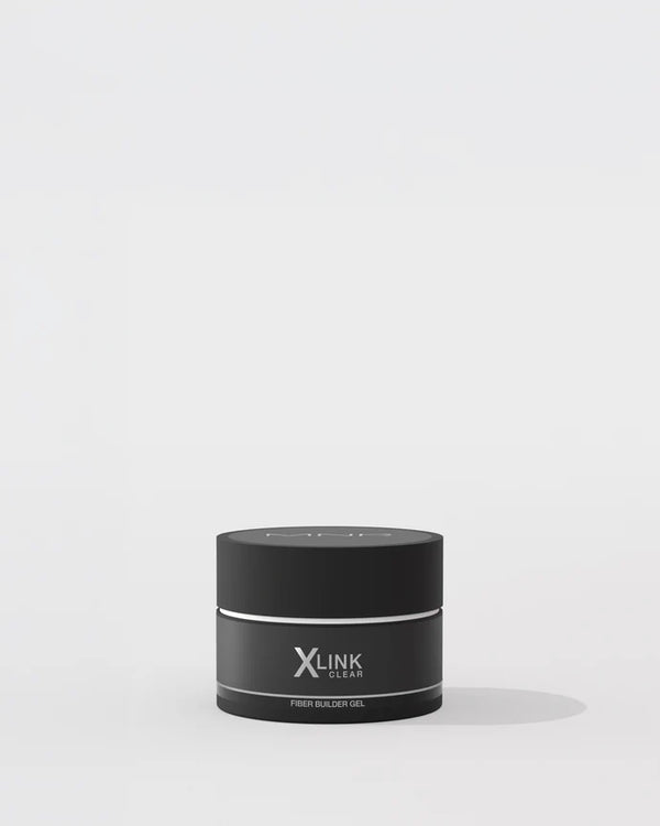 Gel costruttore in fibra di vetro Mesaunda MNP XLINK Fiber Builder Gel da 10 g, applicato su un unghia naturale.