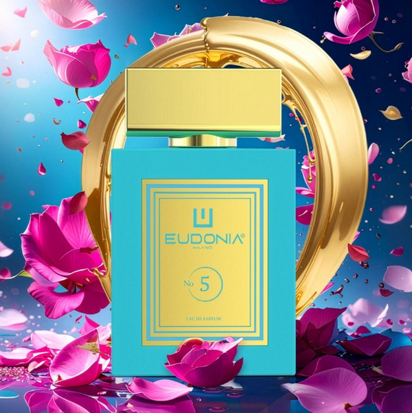 Profumo EUDONIA PROFUMI ELEGANCE TIFFANY di Elma Beauty Shop, bottiglia elegante e raffinata, vista frontale.