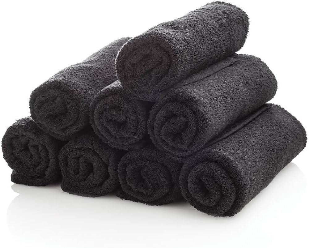 ASCIUGAMANO NERO IN TESSUTO ANTI-MACCHIA XANITALIA 12 PZ 50x80 100% COTONE