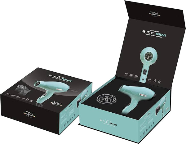 Phon elettrico mini Gamma Più ETC con diffusore da viaggio, strumento estetico compatto e portatile per styling.
