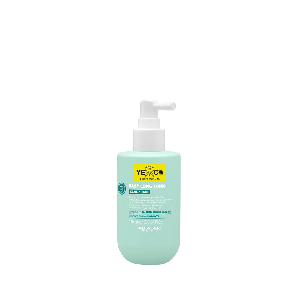 Tinta tonico giallo facile long Alfaparf Yellow Easy Long da 150 ml, crema colorante per capelli con confezione bianca e gialla