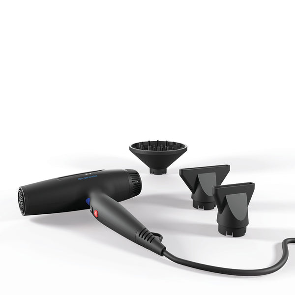 Asciugacapelli professionale Elma Beauty Shop Kiepe Phon “OO” per salone, con accessori per styling e asciugatura capelli.