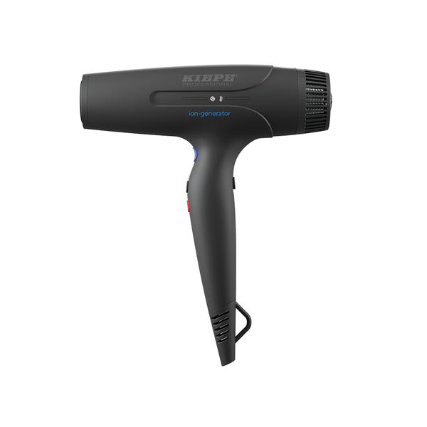 Asciugacapelli professionale Elma Beauty Shop Kiepe Phon “OO” per salone, laterale vista con manico e bocchetta.