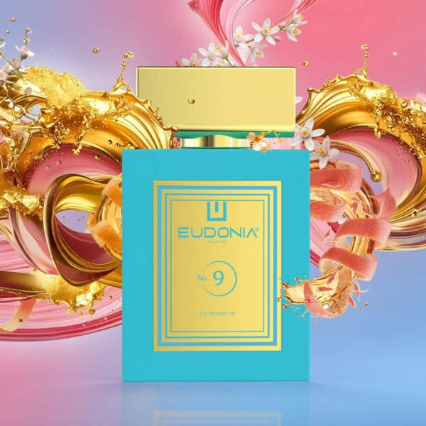 Profumo EUDONIA PROFUMI ELEGANCE TIFFANY in confezione elegante, con bottiglia dorata e dettagli raffinati, ideale per occasioni speciali