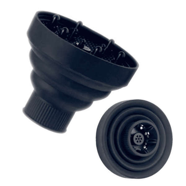 Diffusore pieghevole in silicone nero di Elma Beauty Shop, grande, retrattile, con forma a stella, ideale per il trucco e la skincare.