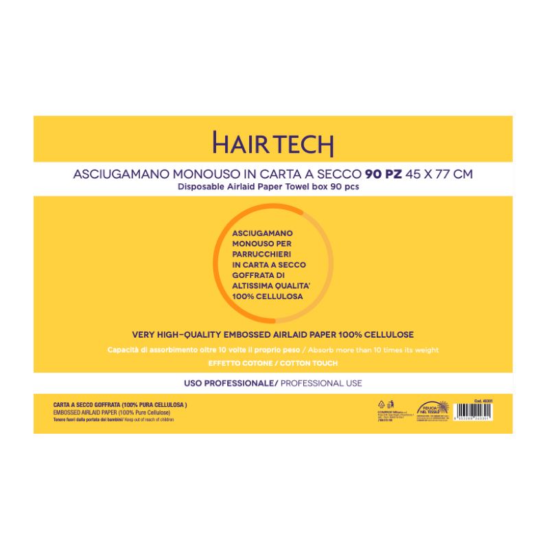 ASCIUGAMANO CARTA A SECCO 45x77 - 90 PZ  HAIR TECH