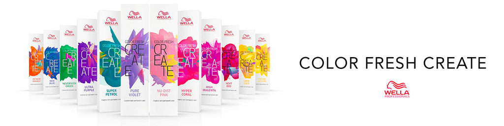 Tinta colorante Wella Color Fresh Create da 60 ml in tubo, colore vivace, visibile in confezione con dettagli di prodotto.