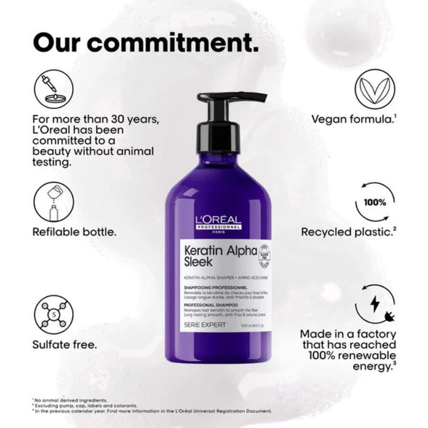 L'OREAL SERIE EXPERT KERATIN ALPHA SLEEK SHAMPOO 500 ML - Elma Beauty Shop