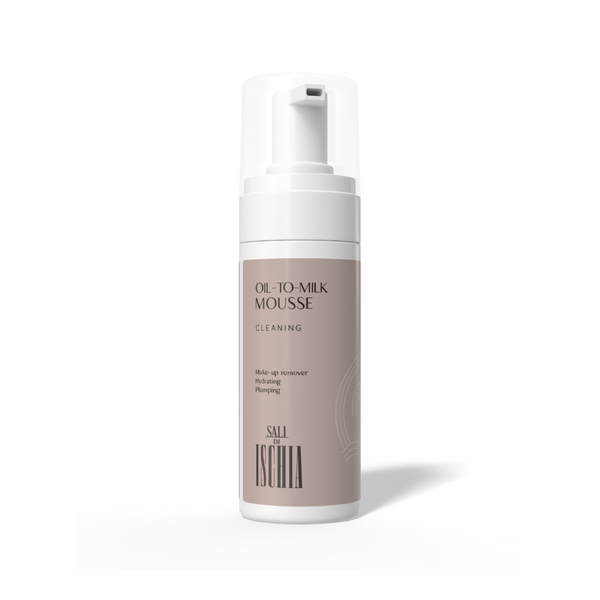 Mousse olio-latte Elma Beauty Shop Sali di Ischia, contenuto da 150 ml, schiuma morbida e nutriente per la pelle