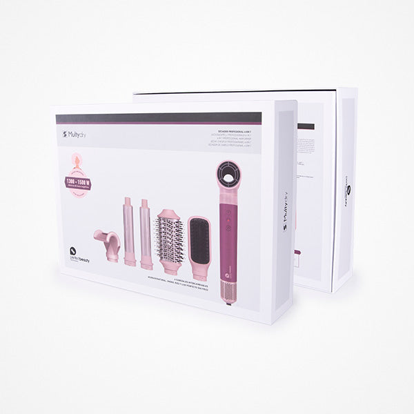 Asciugacapelli professionale Multi Dry 6 in 1 Elma Beauty Shop, con accessori e display digitale visibile nell'immagine.