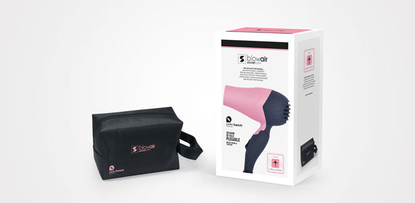 Phon mini da viaggio Air Pocket 850W di Elma Beauty Shop, asciugacapelli compatto rosa con potenza elevata.