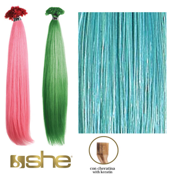 SHE EXTENSION CON CHERATINA CAPELLI 100% NATURALI - LISCI  10 PZ 55/60CM FANTASIA - Elma Beauty Shop