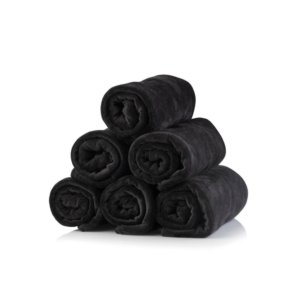 ASCIUGAMANO NERO IN MICROFIBRA 12 PZ 45X85 CM