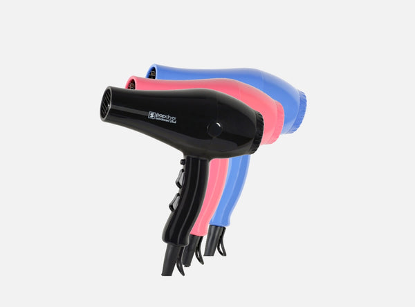 Asciugacapelli nero Phon PopDryer 2000W di Elma Beauty Shop, con design compatto e tecnologia avanzata.