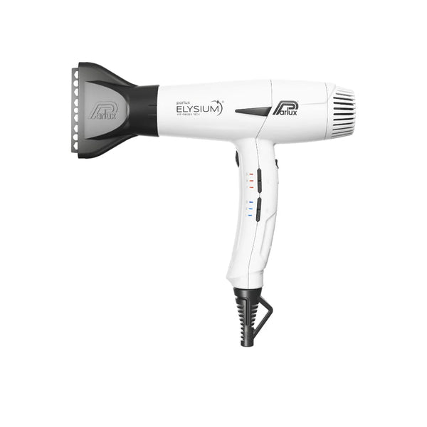 Asciugacapelli professionale Parlux Phon Elysium con display digitale e ugelli in plastica nero, vista frontale