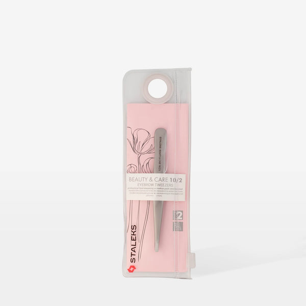 Pinzetta per sopracciglia Staleks Pro Beauty & Care TBC-10/2 con punte sottili, in acciaio di alta qualità, per modellare le sopracciglia.