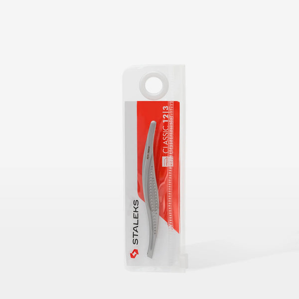 Pinzetta per sopracciglia Staleks Pro Classic TC-12/3 con punte sottili e precise, ideale per modellare le sopracciglia.
