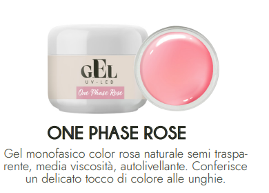 ONE PHASE ROSE GEL UV/LED 50 ML - Elma Beauty Shop